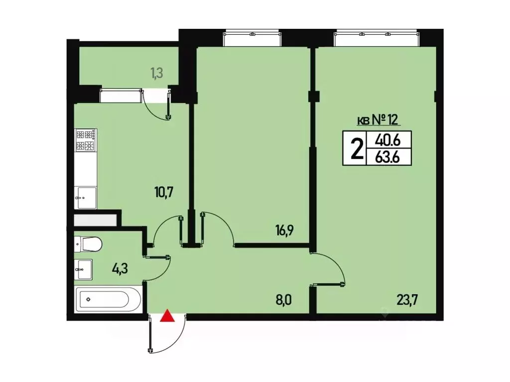 2-к кв. Москва ул. Генерала Донскова, 25к8 (63.0 м) - Фото 0