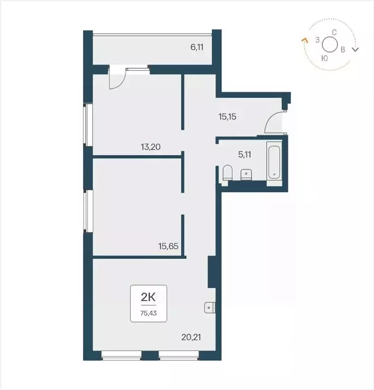 2-к кв. Новосибирская область, Новосибирск Красный просп., 180 (75.3 ... - Фото 1