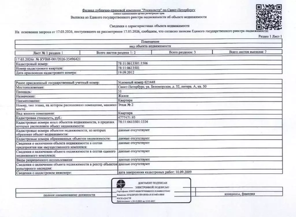Свободной планировки кв. Санкт-Петербург Беломорская ул., 32 (31.0 м) - Фото 1