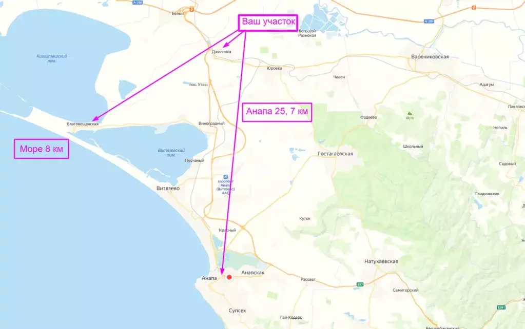 Участок в Краснодарский край, Анапа муниципальный округ, с. Джигинка ... - Фото 2