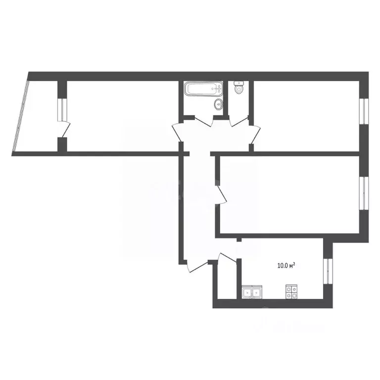 3-к кв. Тюменская область, Тюмень ул. Мельникайте, 127а (69.7 м) - Фото 2