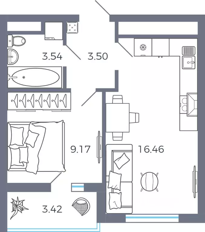 1-к кв. Самарская область, Волжский район, Лопатино с/пос, пос. ... - Фото 1