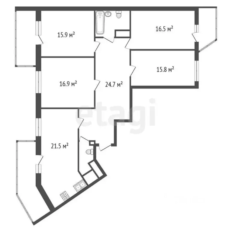 4-к кв. Санкт-Петербург Парашютная ул., 52 (118.6 м) - Фото 1