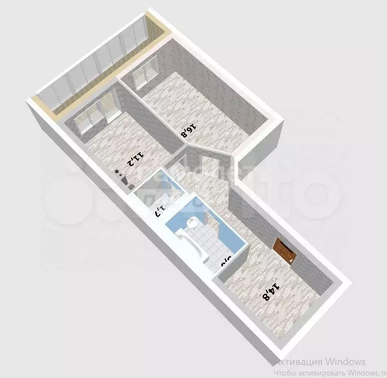 1-к. квартира, 48 м, 2/5 эт. - Фото 0