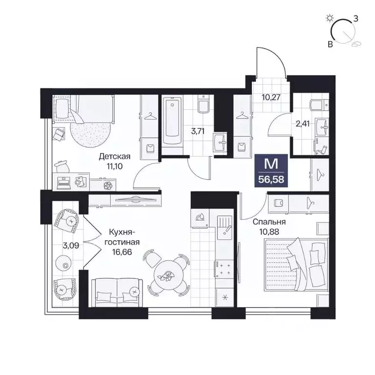 2-к кв. Волгоградская область, Волгоград просп. Имени В.И. Ленина, 59Г ... - Фото 1