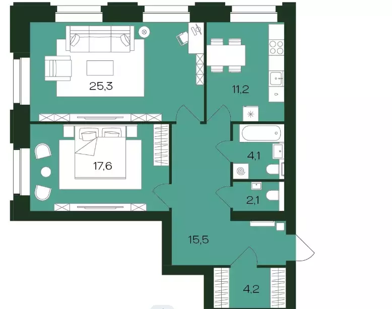 Продаётся 1-к квартира, 80.4 м - Фото 0