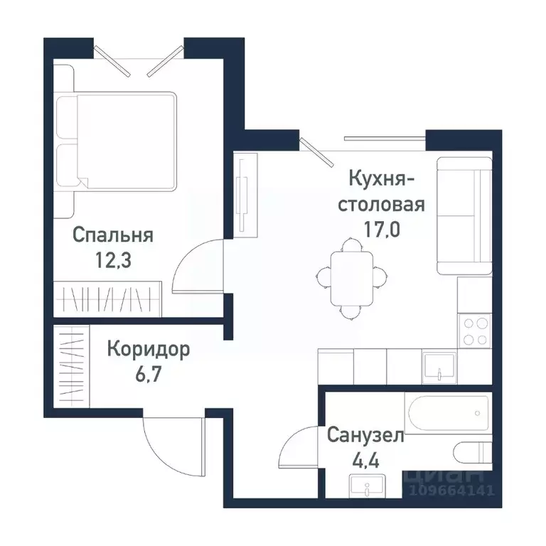 1-к кв. Челябинская область, Челябинский городской округ, пос. ... - Фото 1