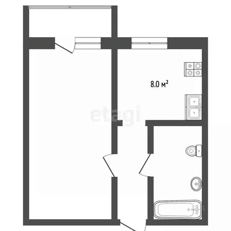 1-к кв. Ямало-Ненецкий АО, Муравленко ул. Ленина, 96 (32.0 м) - Фото 1
