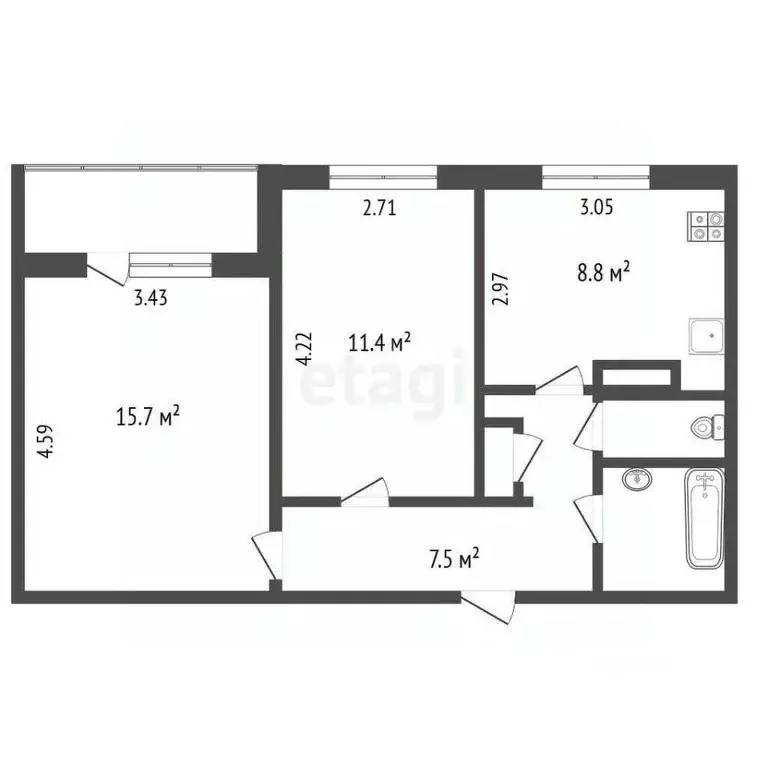 2-к кв. Вологодская область, Череповецкий район, с. Шухободь ул. ... - Фото 2