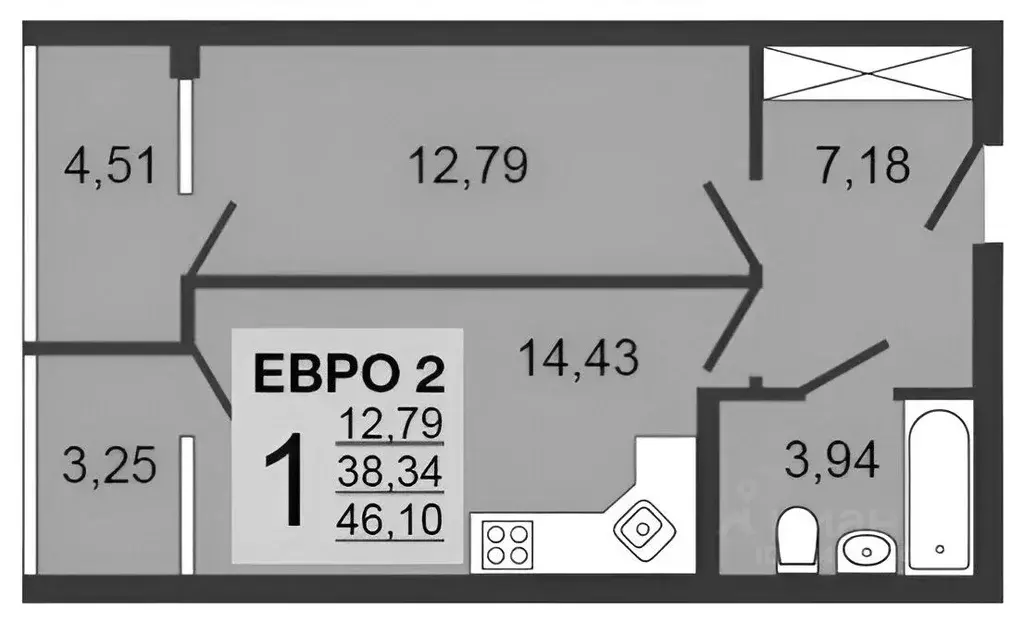 1-к кв. Липецкая область, Липецк ул. Хренникова, 7 (47.0 м) - Фото 2