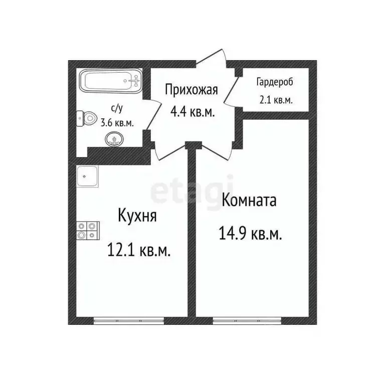 1-к кв. Краснодарский край, Краснодар ул. Ивана Беличенко, 90к1 (37.1 ... - Фото 1