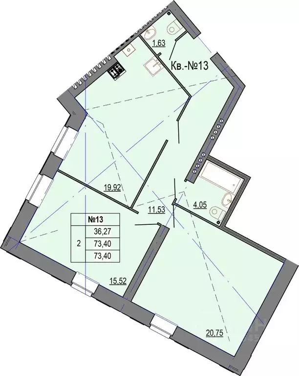 2-к кв. Костромская область, Кострома ул. Козуева, 114 (73.4 м) - Фото 0