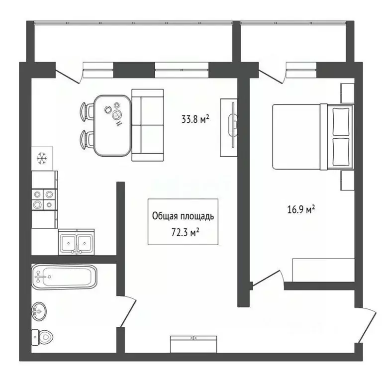 2-к кв. Новосибирская область, Бердск Бердский санаторий тер., 34 ... - Фото 2