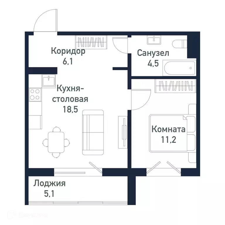 Продаётся 1-к квартира, 40.1 м - Фото 0