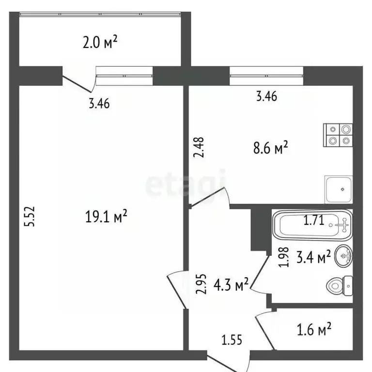 1-к кв. Мордовия, Саранск ул. Пушкина, 48А (37.0 м) - Фото 1