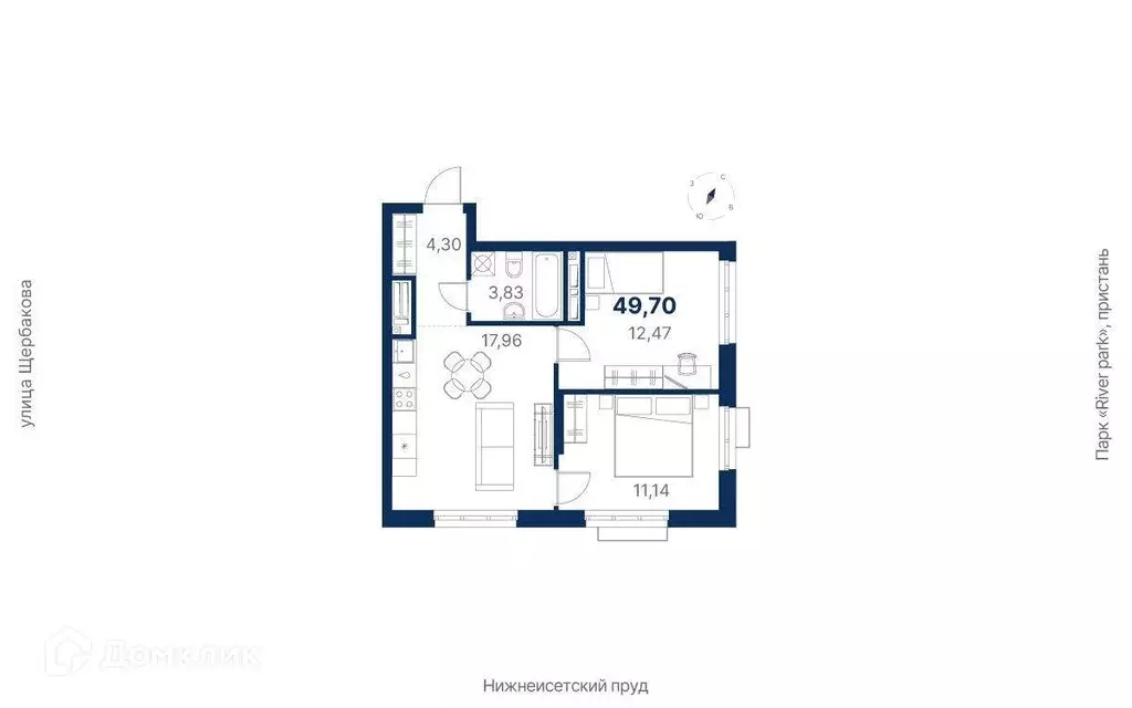 Продаётся 2-к квартира, 49.7 м - Фото 1