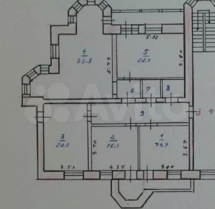 4-к. квартира, 131,8 м, 2/2 эт. - Фото 0