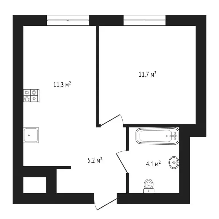 1-комнатная квартира: Тюмень, улица Республики, 204к12 (32.2 м) - Фото 0