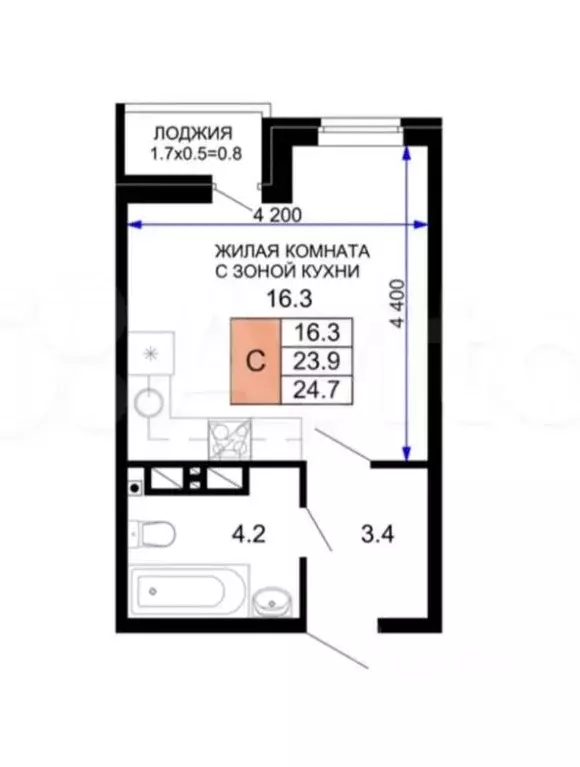 Студия Краснодарский край, Краснодар ул. Летчика Позднякова, 2к22 ... - Фото 0