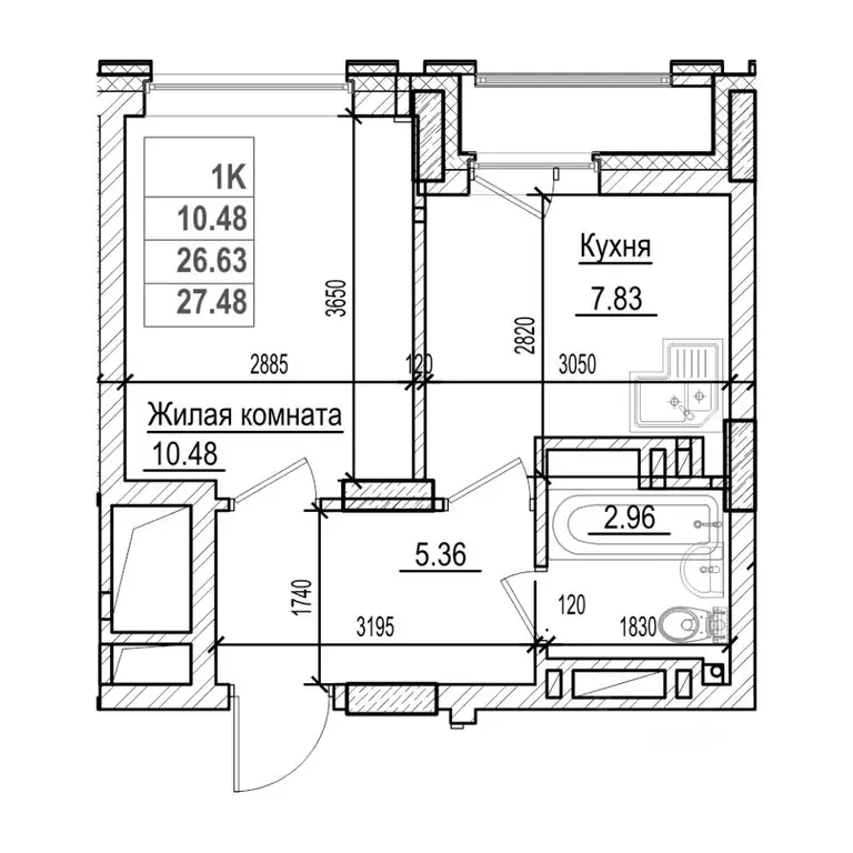 Студия Новосибирская область, Новосибирск Фабричная ул., 65/4 (26.6 м) - Фото 0