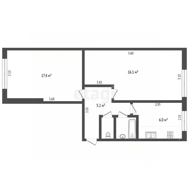 2-к кв. Пермский край, Пермь ул. Космонавта Леонова, 66 (48.1 м) - Фото 1