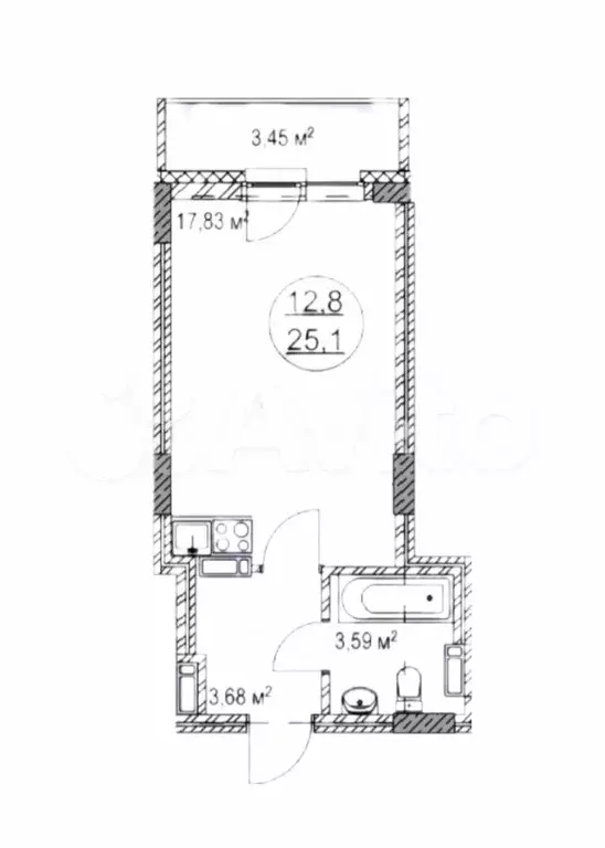 Квартира-студия, 29 м, 8/25 эт. - Фото 0