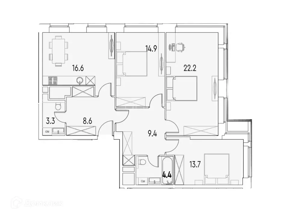 Продаётся 3-к квартира, 93.4 м - Фото 1