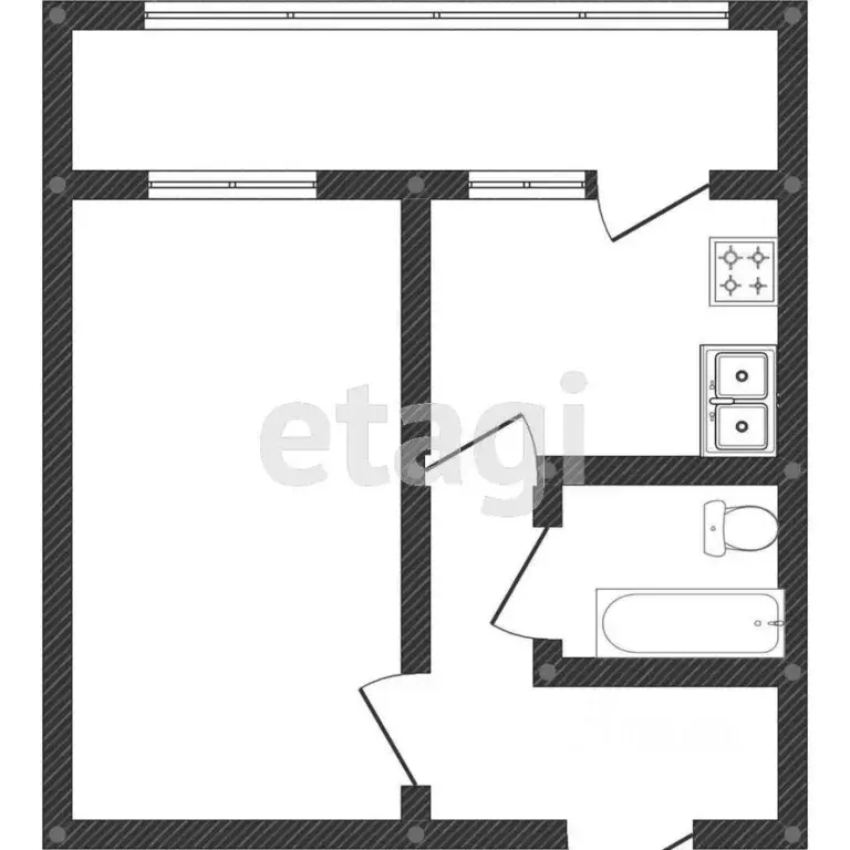 1-к кв. Вологодская область, Вологда Дальняя ул., 18А (34.6 м) - Фото 2