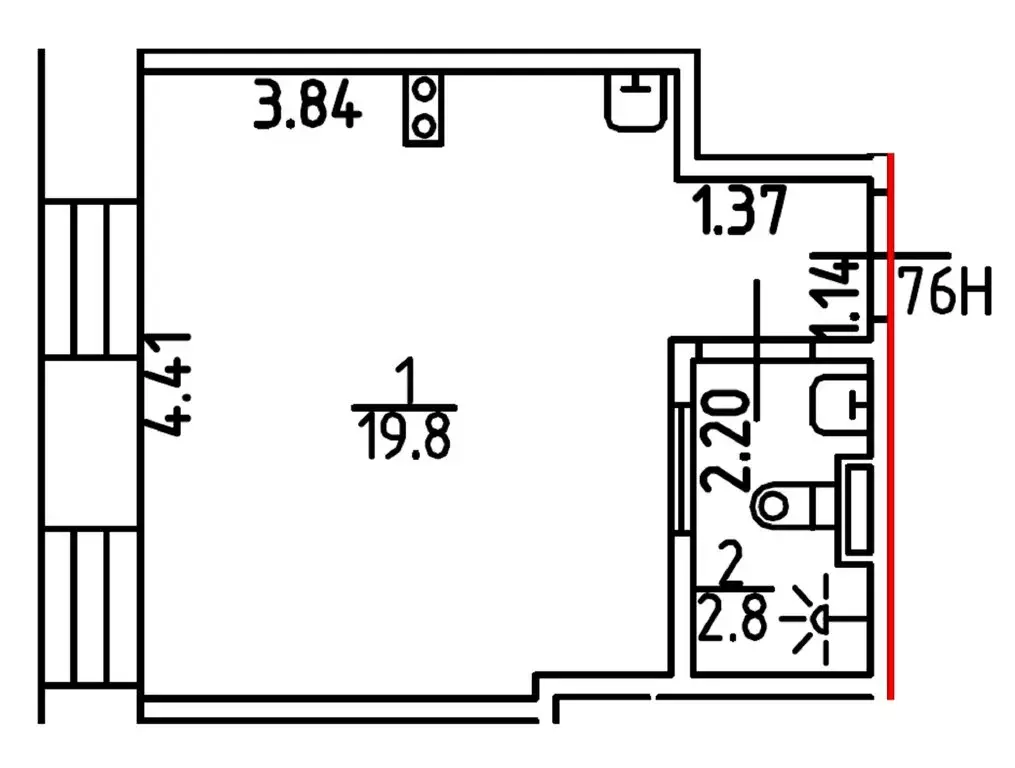 Квартира-студия: Санкт-Петербург, набережная Обводного канала, 169 (22 ... - Фото 1