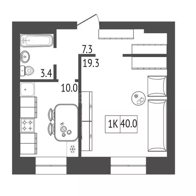 Продаётся 1-к квартира, 40 м - Фото 0