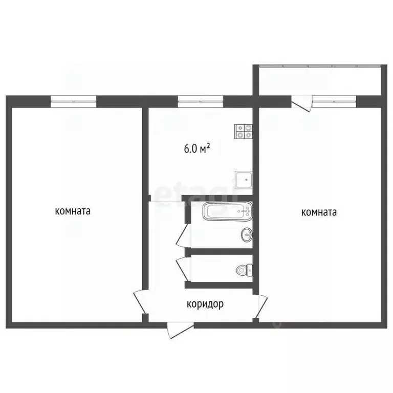 2-к кв. Кемеровская область, Юрга просп. Победы, 12А (44.5 м) - Фото 1