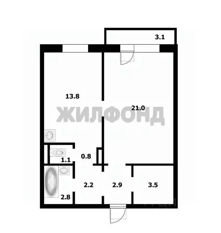 1-к кв. Новосибирская область, Новосибирск ул. В. Высоцкого, 144/2 ... - Фото 0