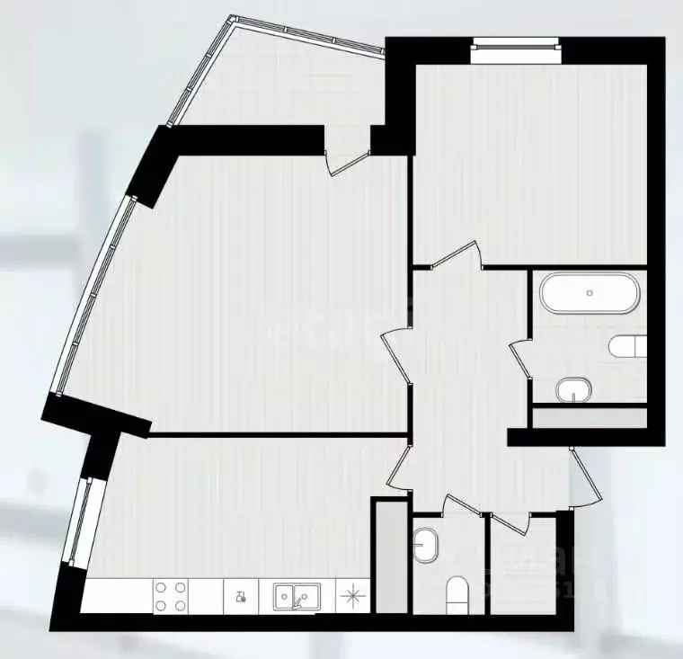 2-к кв. Татарстан, Казань Танковая ул., 2 (68.3 м) - Фото 2
