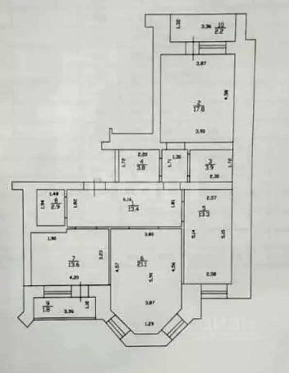 3-к кв. Татарстан, Казань ул. Болотникова, 9 (89.2 м) - Фото 2