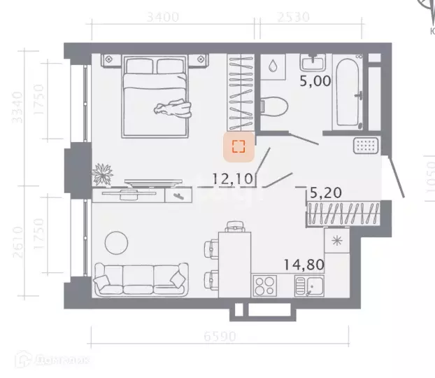 Продаётся 2-к квартира, 47 м - Фото 1