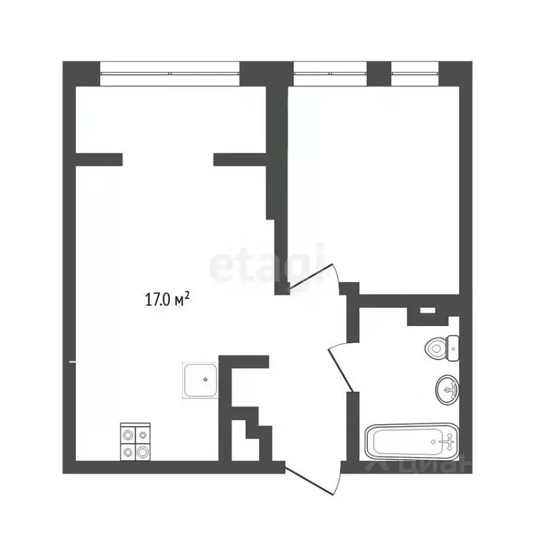 1-к кв. Тюменская область, Тюмень ул. Тимофея Чаркова, 91 (39.4 м) - Фото 2
