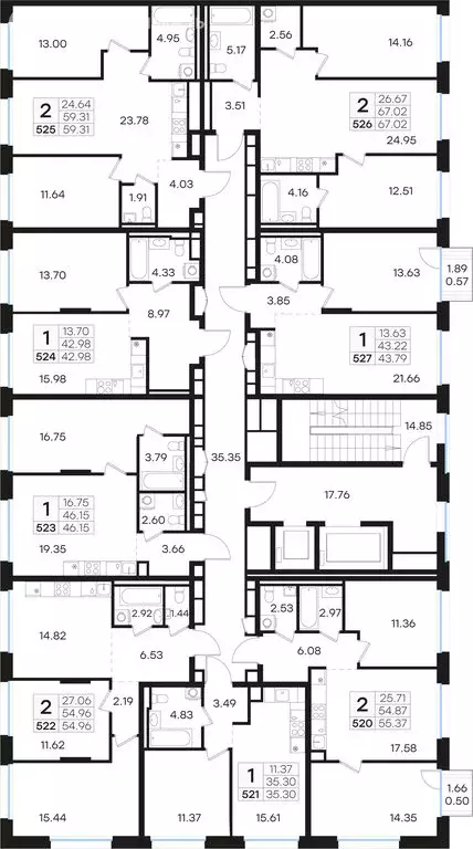 2-комнатная квартира: Нижний Новгород, Нижегородский район (59.31 м) - Фото 1