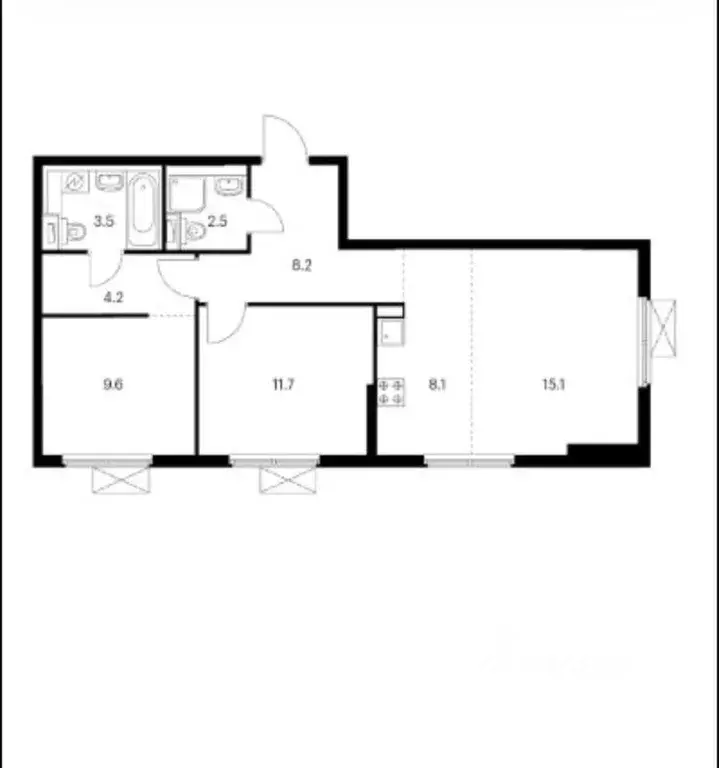 2-к кв. Москва 1-й Грайвороновский проезд, 3Ак1 (63.0 м) - Фото 2