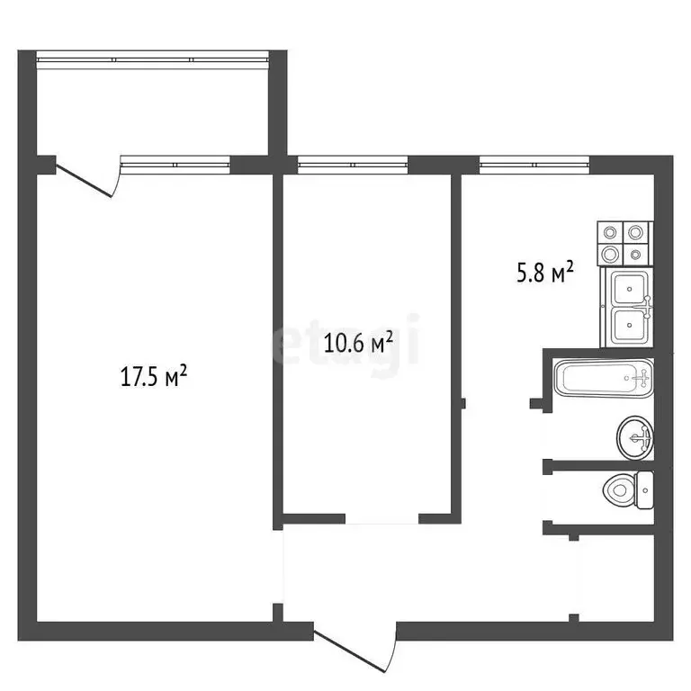 2-комнатная квартира: Воронеж, Беговая улица, 6/3 (45.1 м) - Фото 1