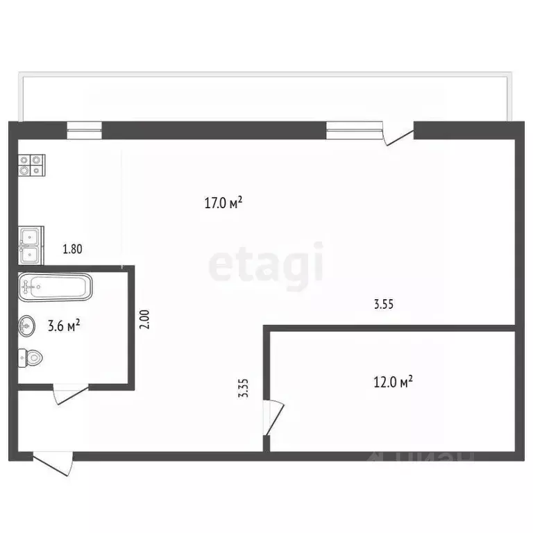 1-к кв. Севастополь ул. Челюскинцев, 57/2 (52.1 м) - Фото 2