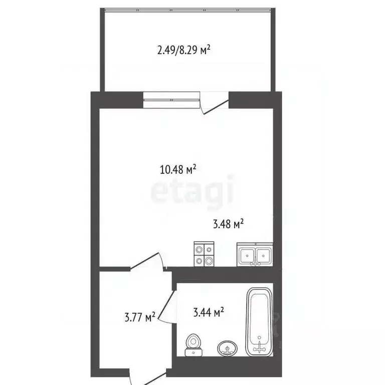 Студия Пермский край, Пермь ул. Емельяна Ярославского, 60 (23.7 м) - Фото 2