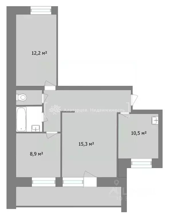 3-к кв. Томская область, Томск ул. Усова, 21/4 (58.5 м) - Фото 2