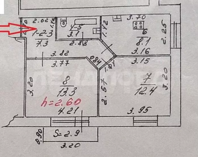 2-к. квартира, 46 м, 3/9 эт. - Фото 0