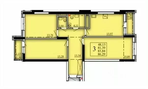3-к кв. Башкортостан, Уфа Затон-Восточный жилрайон, Паруса жилой ... - Фото 1
