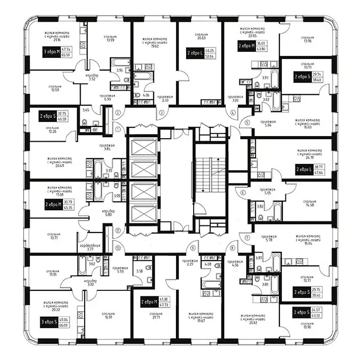 2-к кв. Москва Инноватор жилой комплекс, кА (45.7 м) - Фото 1