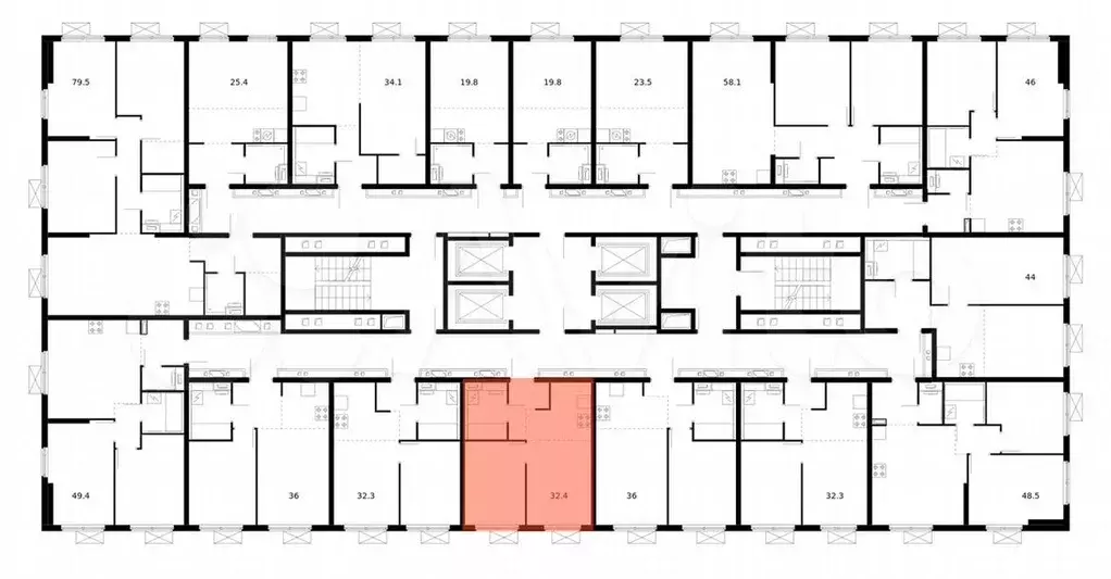 1-к. квартира, 32,4м, 20/25эт. - Фото 1