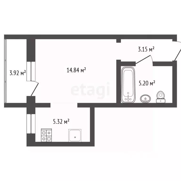 1-к кв. Крым, Ялта проезд Бакунинский, 13 (34.0 м) - Фото 2