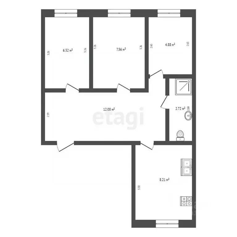 3-к кв. Владимирская область, Муром Карачаровское ш., 11 (92.4 м) - Фото 1