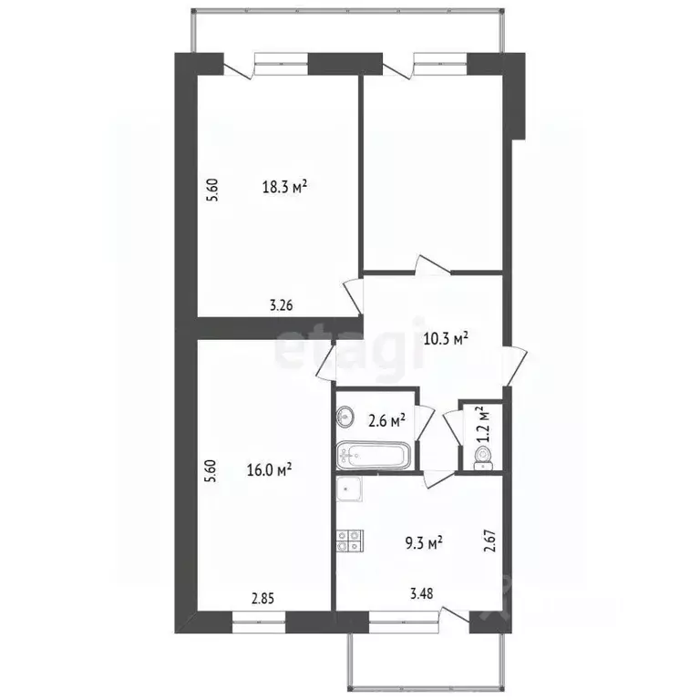 3-к кв. Севастополь ул. Мачтовая, 11 (83.0 м) - Фото 2