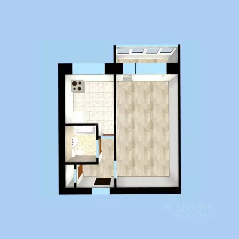 1-к кв. Башкортостан, Уфа ул. Рихарда Зорге, 25 (32.0 м) - Фото 1